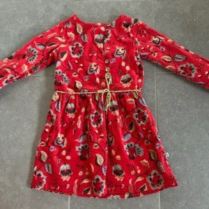 Girls Corduroy Floral Dress